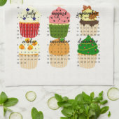 Linge De Cuisine 2023 Calendrier Cupcake Kitchen Tea Towel (Plié)