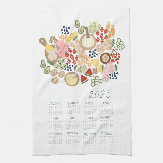 Linge De Cuisine 2023 Tea Towel Calendar Alimentation Lover Kitchen (Vertical)