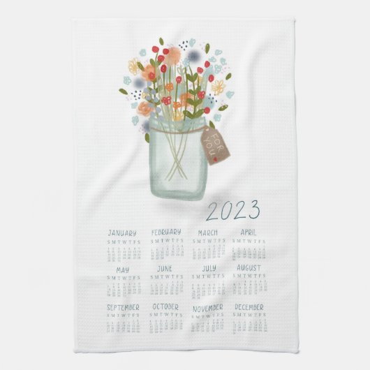 Linge De Cuisine 2023 Tea Towel Calendar Cuisine Dish Towel Art (Vertical)