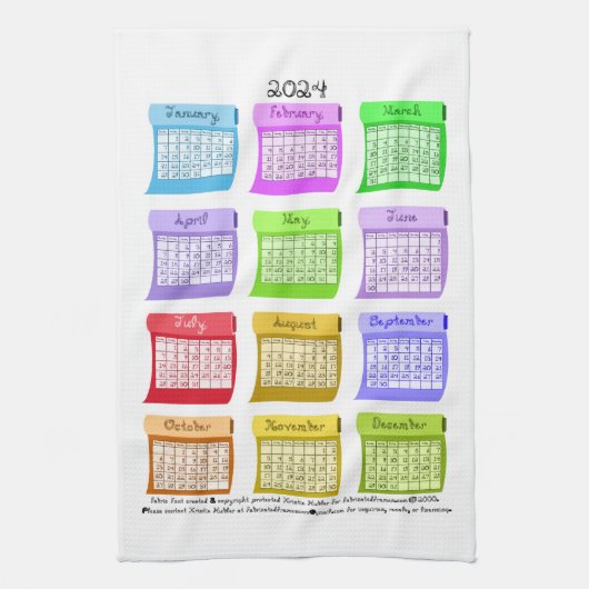 Linge De Cuisine 2024 Calendrier Boulons de structure Police de tis (Vertical)