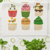 Linge De Cuisine 2024 Calendrier Cupcake Kitchen Tea Towel (Plié)