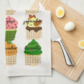 Linge De Cuisine 2024 Calendrier Cupcake Kitchen Tea Towel (Quart Plié)