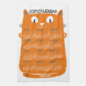 Linge De Cuisine 2025 Année Calendrier mensuel Mi-Siècle Orange Cha (Vertical)