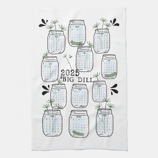 Linge De Cuisine 2025 Calendrier Cuisine Tea Towel (Vertical)
