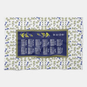 Linge De Cuisine 2026 Calendar Blueberries On Stem Vine Leaves Navy (Horizontal)