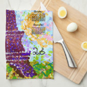 Linge De Cuisine 2026 Calendar Eiffel Tower Pointillism Landscape  (Quart Plié)