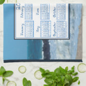 Linge De Cuisine 2026 Calendar Ocean Waves Beach Rocks Fabric Font (Plié)