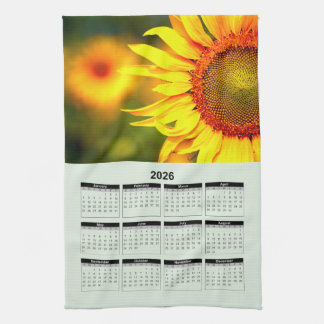 Linge De Cuisine 2026 Calendar of Beautiful Yellow Sunflower