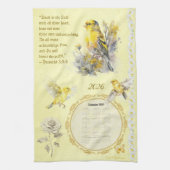 Linge De Cuisine 2026 Calendar Towel Goldfinch Trust in the Lord (Vertical)