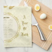 Linge De Cuisine 2026 Calendar Towel In God We Trust (Quart Plié)