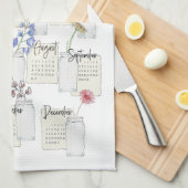 Linge De Cuisine 2026 Calendrier Cuisine Tea Towel (Quart Plié)