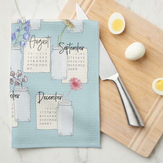 Linge De Cuisine 2026 Calendrier Cuisine Tea Towel (Quart Plié)