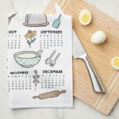 Linge De Cuisine 2026 Calendrier des ustensiles de cuisine (Quart Plié)