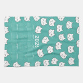 Linge De Cuisine 2026 Calendrier mignon chat visage Motif (Horizontal)