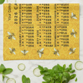 Linge De Cuisine 2026 Year Calendar Bee Honeycomb Apiary Custom (Plié)