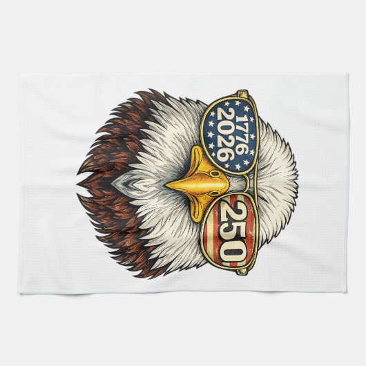 Linge De Cuisine 250e anniversaire États-Unis 1776-2026 Aigle améri (Horizontal)
