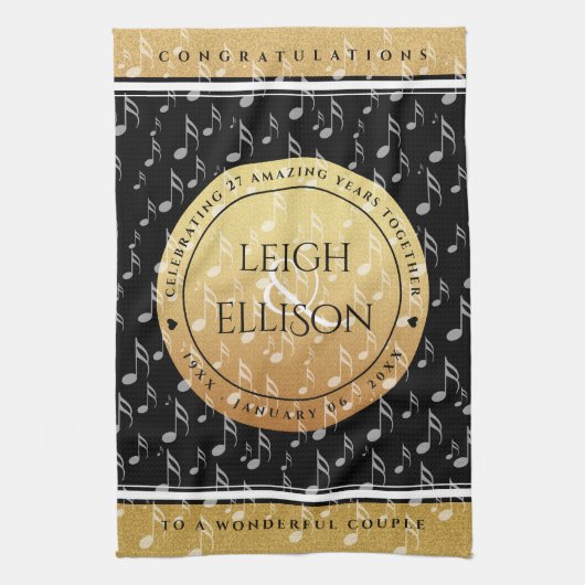 Linge De Cuisine 27e anniversaire du Mariage de musique (Vertical)