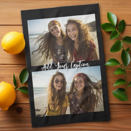 Linge De Cuisine 2 Collage photo avec légende de script tendance - 