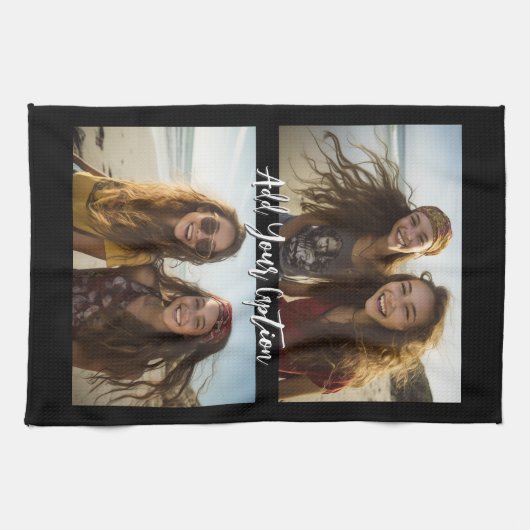 Linge De Cuisine 2 Collage photo avec légende de script tendance - (Horizontal)