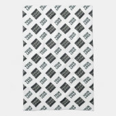 Linge De Cuisine 2 Logo's Diagonal Repeating Logo | White (Vertical)
