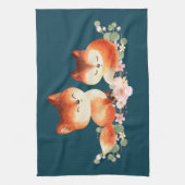 Linge De Cuisine 2 mignons Petits Renards Rouges Aquarelle Design (Vertical)