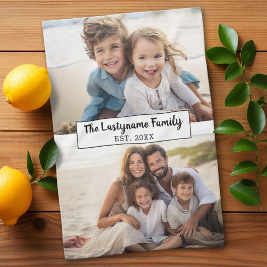 Linge De Cuisine 2 Photo Collage Nom de famille - Photos horizontal