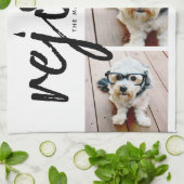 Linge De Cuisine 3 Collage photo - Joyeux Noël moderne Rejoice (Plié)