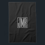 Linge De Cuisine 3 Initiales Monogramme | Noir et blanc (ou couleur<br><div class="desc">Vos trois initiales sont monogrammées.</div>