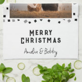 Linge De Cuisine 3 Photo Collage moderne Noir blanc Noël (Plié)