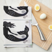 Linge De Cuisine 3 sirènes de sable et de mer (Quart Plié)