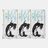 Linge De Cuisine 3 sirènes de sable et de mer (Horizontal)