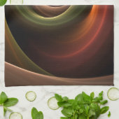 Linge De Cuisine 3D Spirale Abstraite couleurs chaudes Art fractal (Plié)