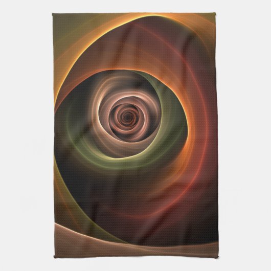 Linge De Cuisine 3D Spirale Abstraite couleurs chaudes Art fractal (Vertical)