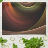 Linge De Cuisine 3D Spirale Abstraite couleurs chaudes Art fractal  (Plié)