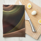 Linge De Cuisine 3D Spirale Abstraite couleurs chaudes Art fractal  (Quart Plié)