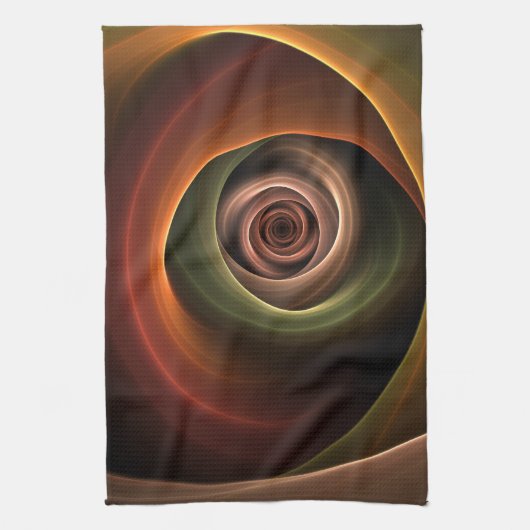 Linge De Cuisine 3D Spirale Abstraite couleurs chaudes Art fractal  (Vertical)