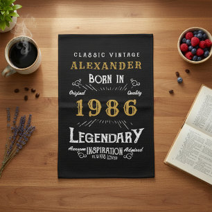 Linge De Cuisine 40e anniversaire personnalisé 1986 Légende Vintage