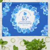 Linge De Cuisine 45e anniversaire mariage saphir bleu pansy (Plié)