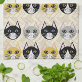 Linge De Cuisine 4 Chats, Herringbone Beige (Plié)