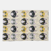 Linge De Cuisine 4 Chats, Herringbone Beige (Horizontal)