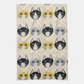 Linge De Cuisine 4 Chats, Herringbone Beige (Vertical)