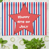 Linge De Cuisine 4 juillet bleu rouge (Plié)