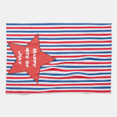 Linge De Cuisine 4 juillet bleu rouge (Horizontal)