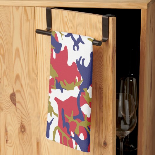 Linge De Cuisine 4th of July, Independence day, Camouflage Gold (Pliage en tiers)