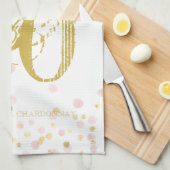 Linge De Cuisine 50 & Fabuleux Points Rose & Or (Quart Plié)