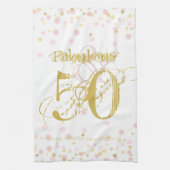 Linge De Cuisine 50 & Fabuleux Points Rose & Or (Vertical)