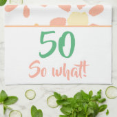 Linge De Cuisine 50e anniversaire Orange Funny Aquarelle Flower (Plié)