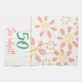 Linge De Cuisine 50e anniversaire Orange Funny Aquarelle Flower (Horizontal)