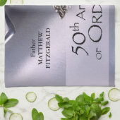 Linge De Cuisine 50e personnalisation Nom de l'ordre Anniversaire C (Plié)