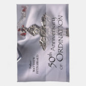 Linge De Cuisine 50e personnalisation Nom de l'ordre Anniversaire C (Vertical)